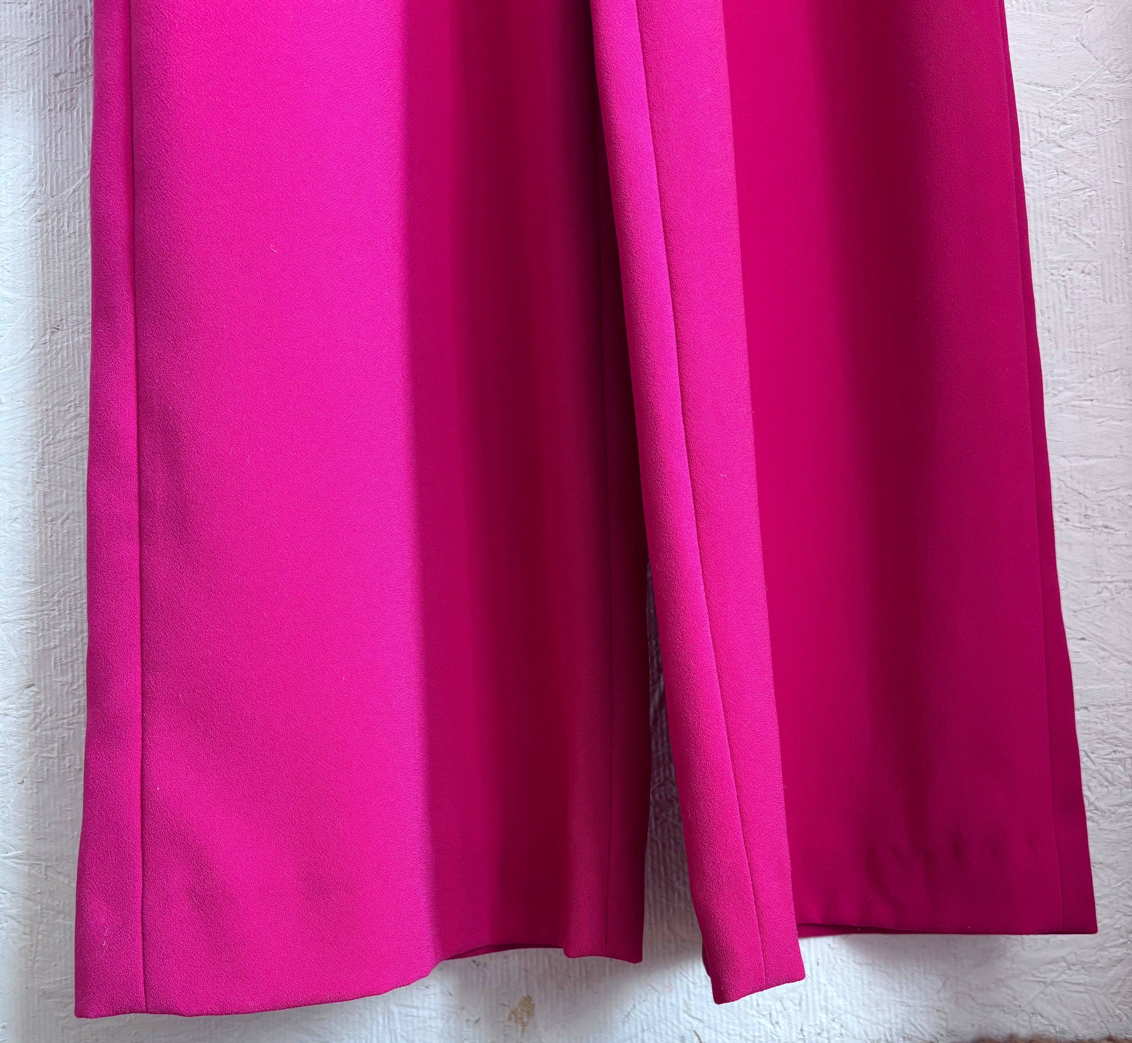 Zara Pink Sleeveless Belted High Neck Wide Leg Jumpsuit 70’s Inspired