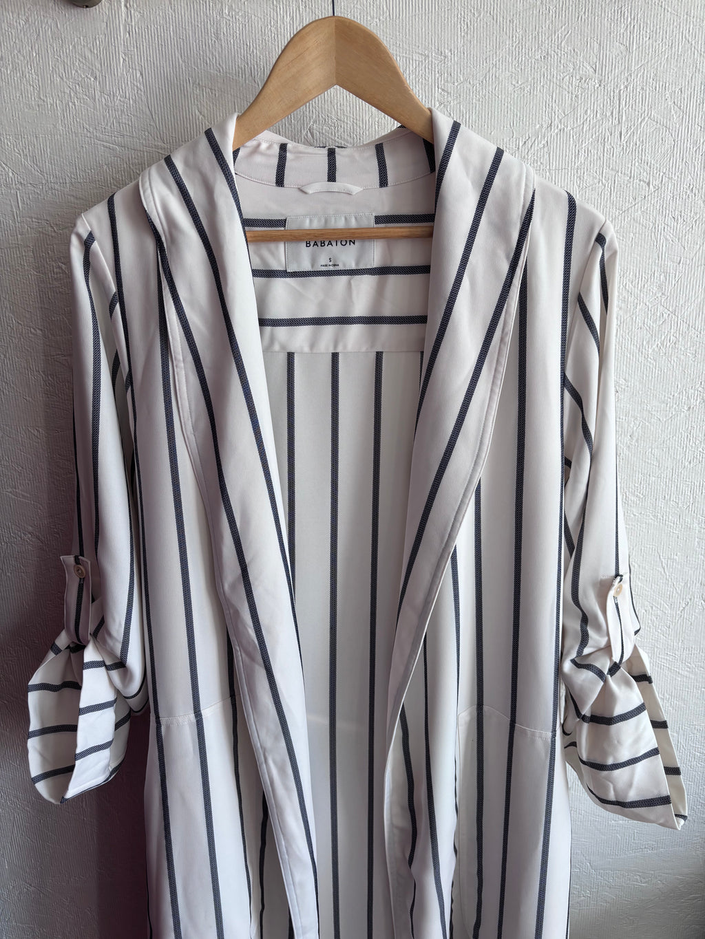 Babaton Aritzia Pinstripe Stripe Khalo Robe Belted Jacket