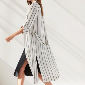 Babaton Aritzia Pinstripe Stripe Khalo Robe Belted Jacket