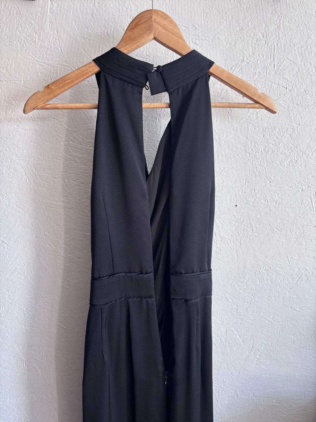 French Connection Harlow Halter Satin Cross Neck Wide Leg Palazzo Jumpsuit