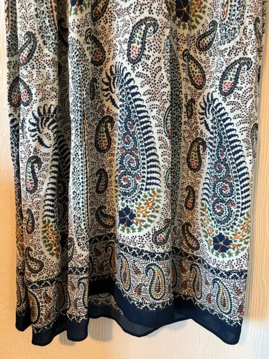 ETRO Mosaic Paisley Print Tassel Long Sleeve Maxi Boho Dress