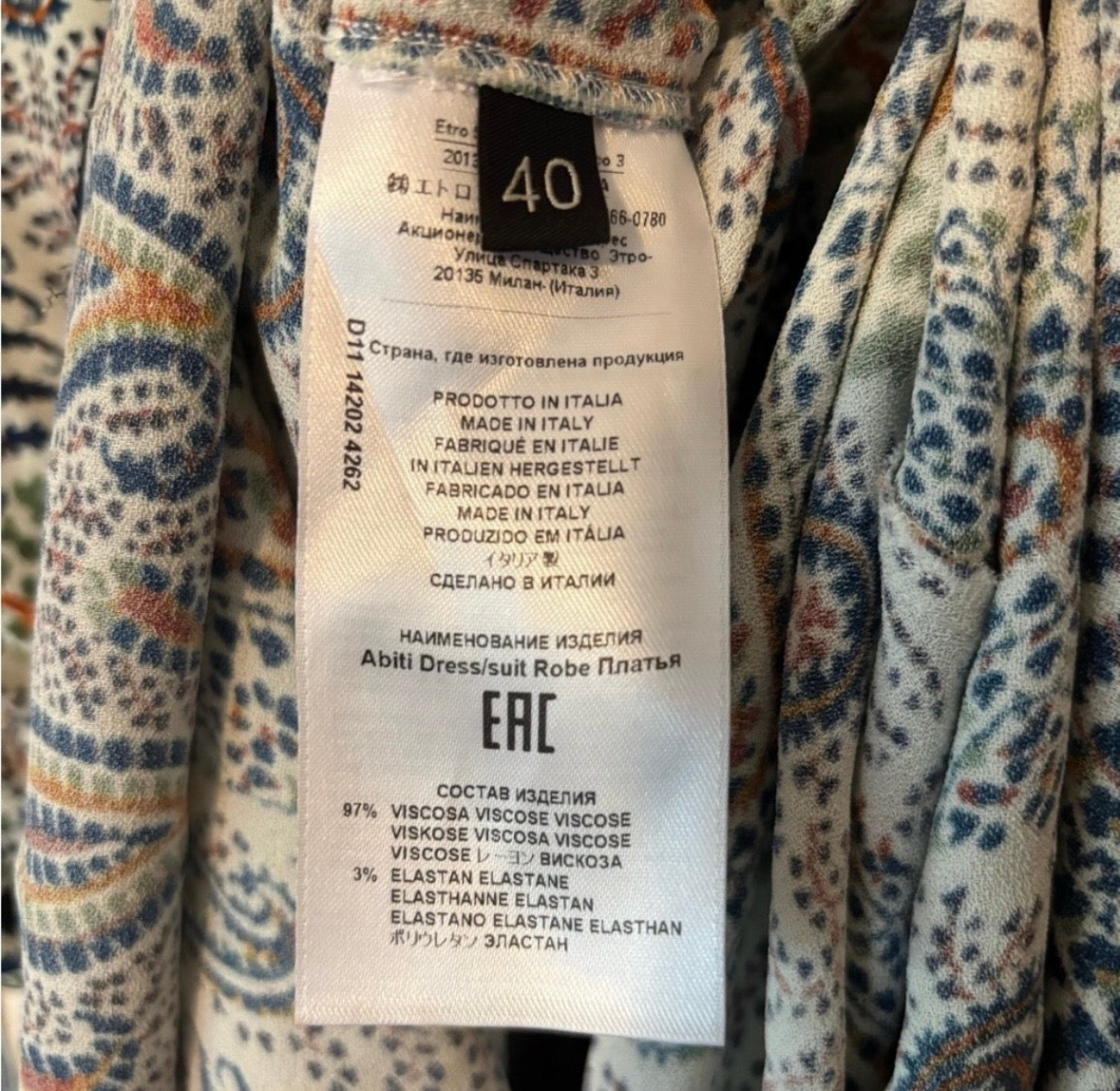 ETRO Mosaic Paisley Print Tassel Long Sleeve Maxi Boho Dress