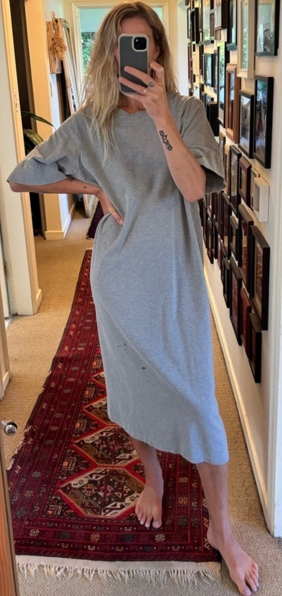 Mother of Pearl No Frills Grey Gray Organic Cotton T Shirt Jersey Maxi Midi Dress
