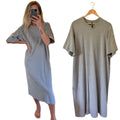 Mother of Pearl No Frills Grey Gray Organic Cotton T Shirt Jersey Maxi Midi Dress