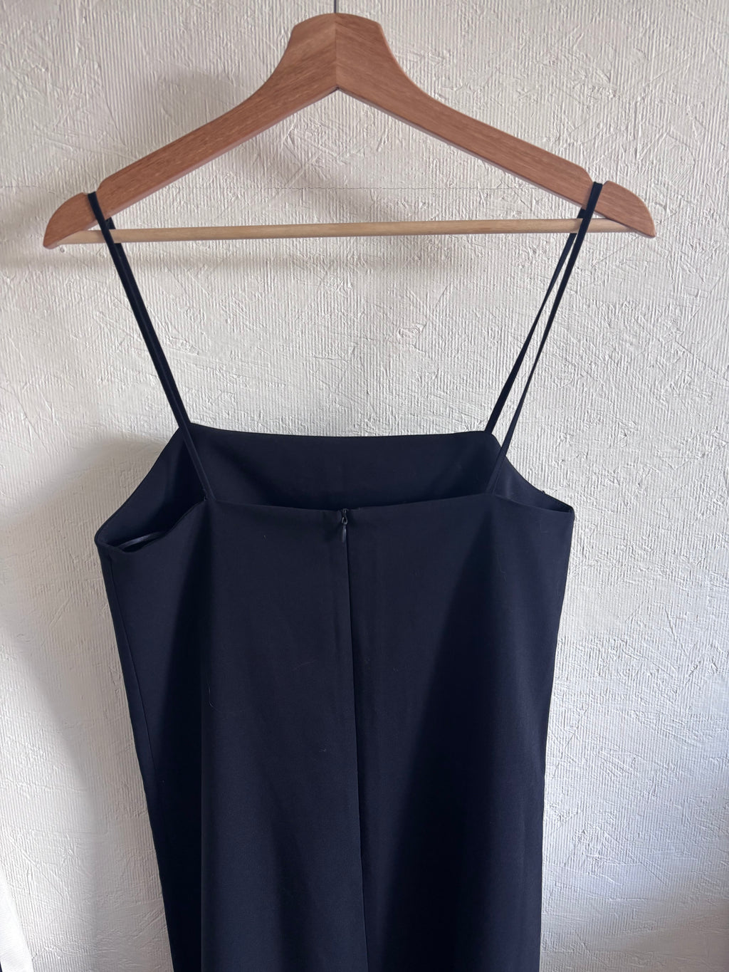 NWT Zara Navy Blue Minimalist Spaghetti Strap Wool Blend Midi Maxi Dress