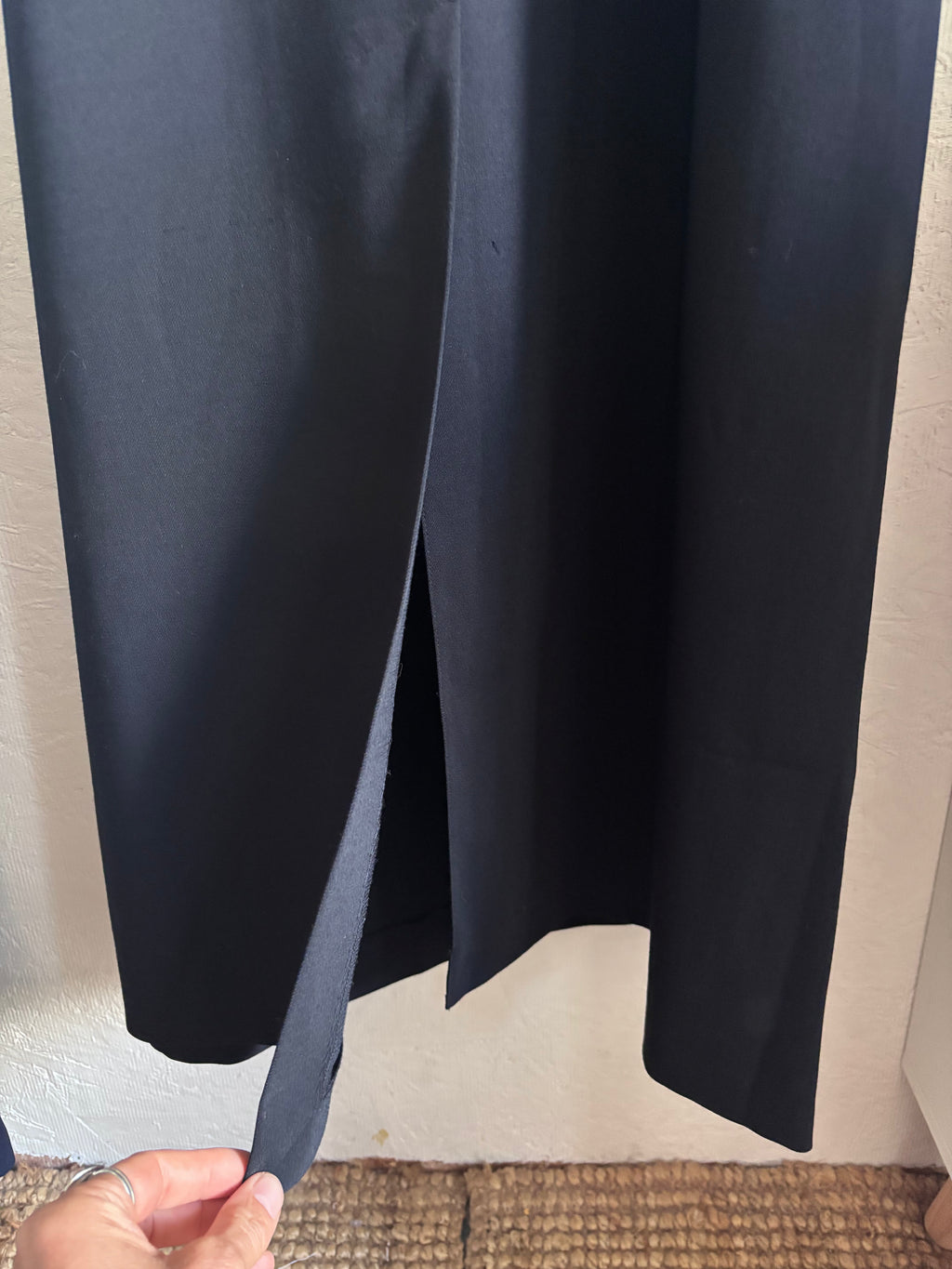 NWT Zara Navy Blue Minimalist Spaghetti Strap Wool Blend Midi Maxi Dress
