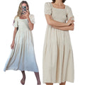 NWT Oak + Fort Cream Ecru Oatmeal Linen Blend Maxi Midi Dress