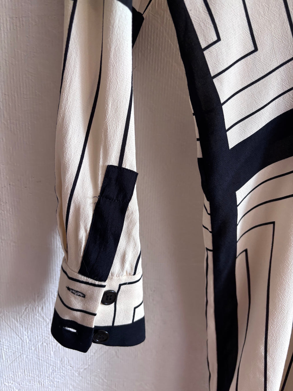 Zara Bloggers FavenCream and Black Stripe Long Sleeve Collared Button Down Midi Shirt Dress