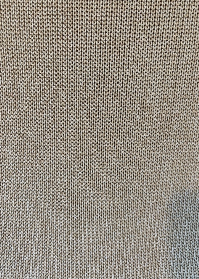 RARE Wilfred Aritzia Knit Woven Crochet Silhouette Cream Beige Midi Fishtail Dress