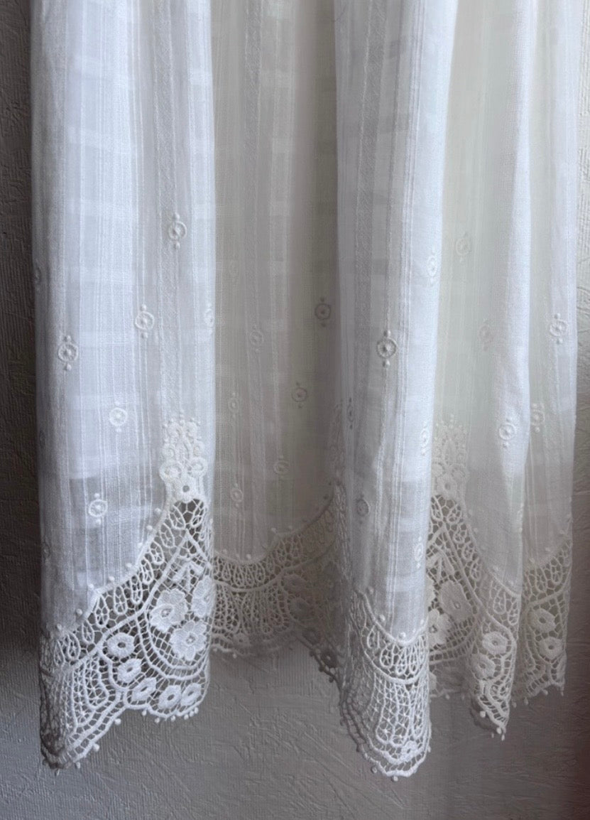 Ever New Melbourne 100% Cotton White Sleeveless Ruffle Lace Side Zip Midi Boho Dress