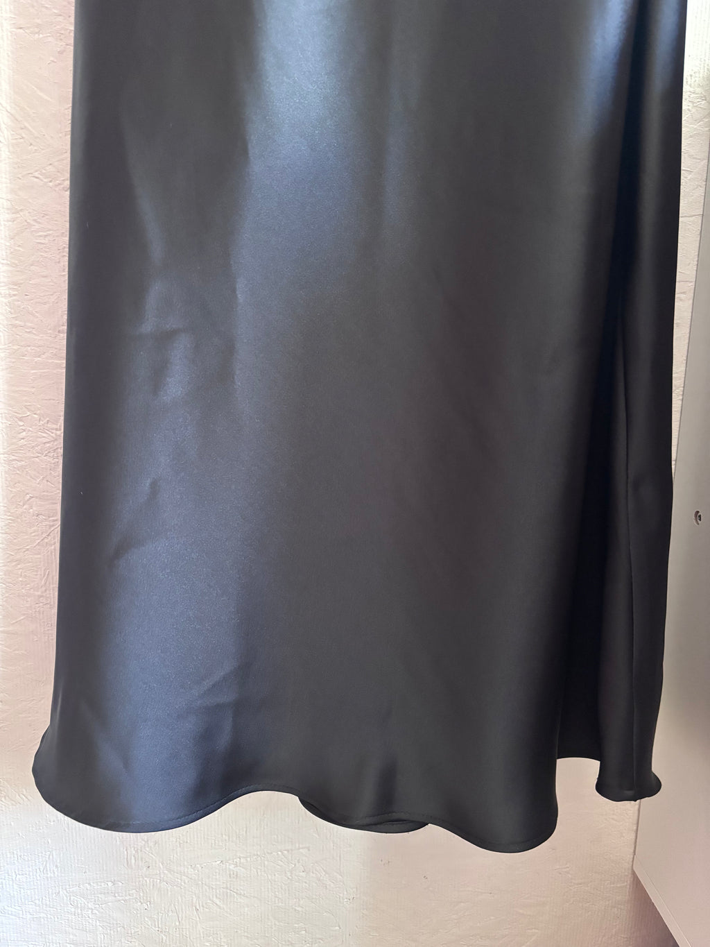 NWT Zara Black Drape Cowl Mock Neck Sleeveless Satin Maxi Mid Dress