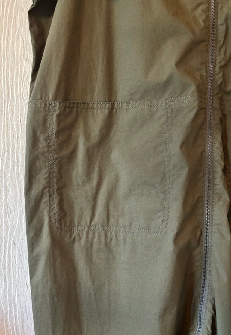 Rachel Comey Army Green Poplin Barrie Zip Up Boiler Suit Jumpsuit 100% Cotton Oversized Loose Fit