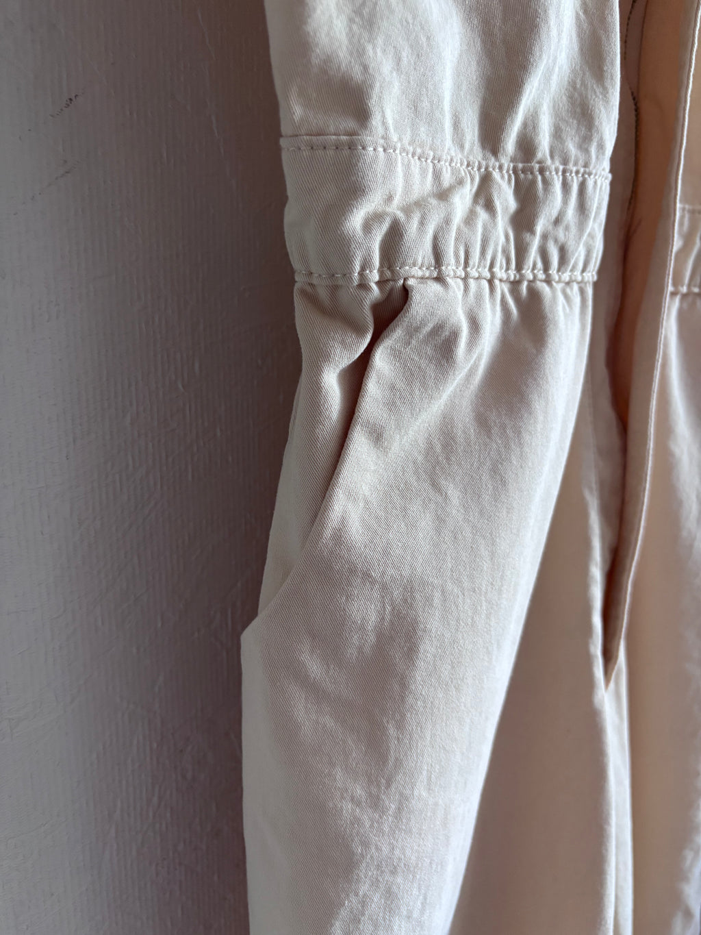 BDG 100% Cotton Cream Short Sleeve Utility Zip Up Workwear Jumpsuit