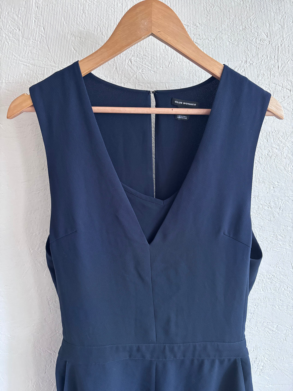 Club Monaco Navy Blue Crepe V Neck Sleeveless Romper Playsuit
