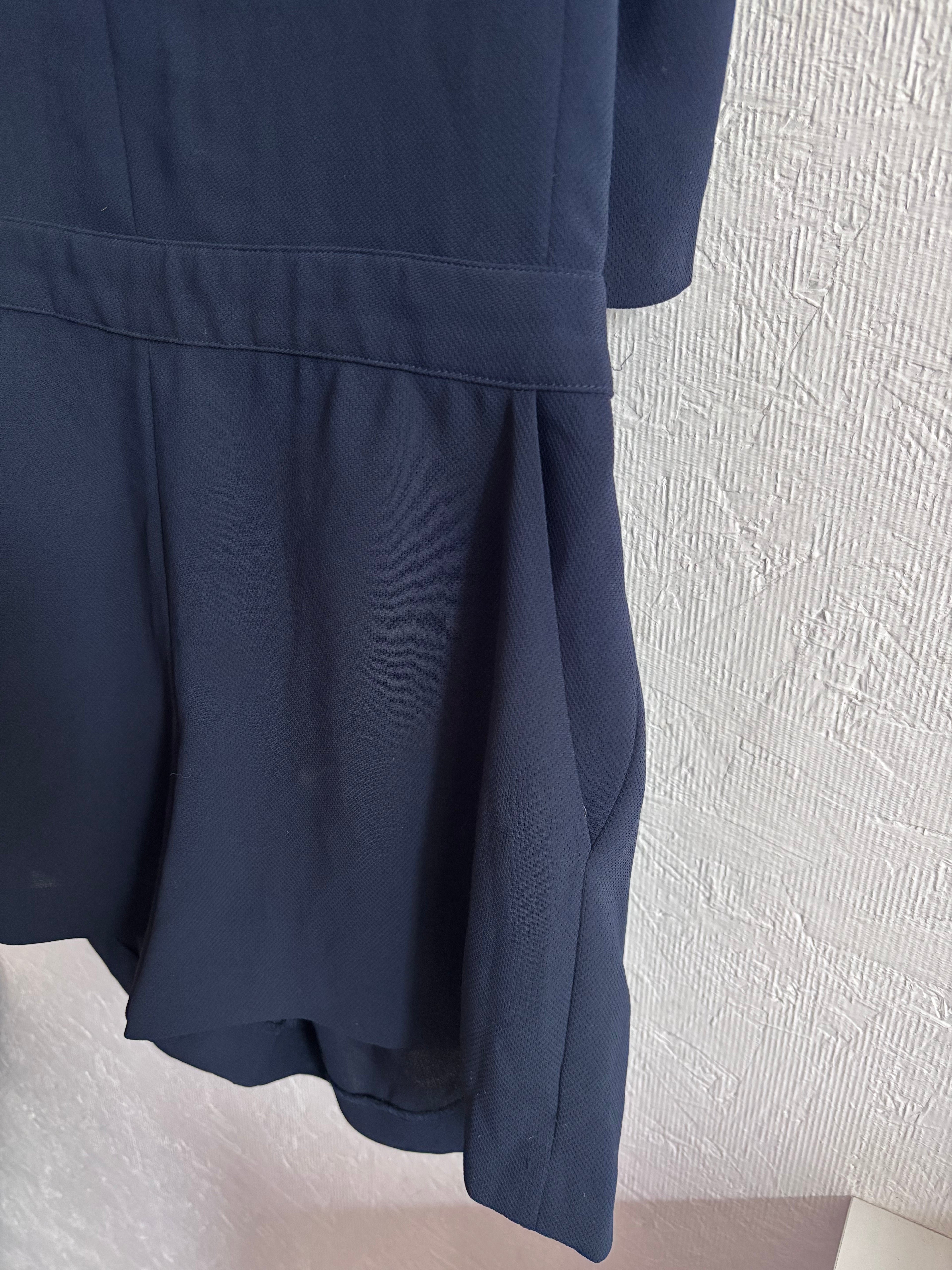 Club Monaco Navy Blue Crepe V Neck Sleeveless Romper Playsuit