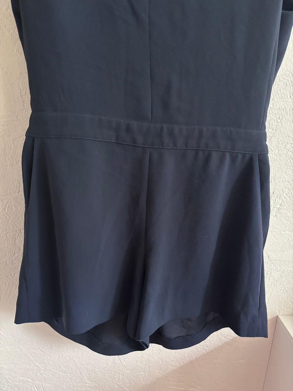 Club Monaco Navy Blue Crepe V Neck Sleeveless Romper Playsuit