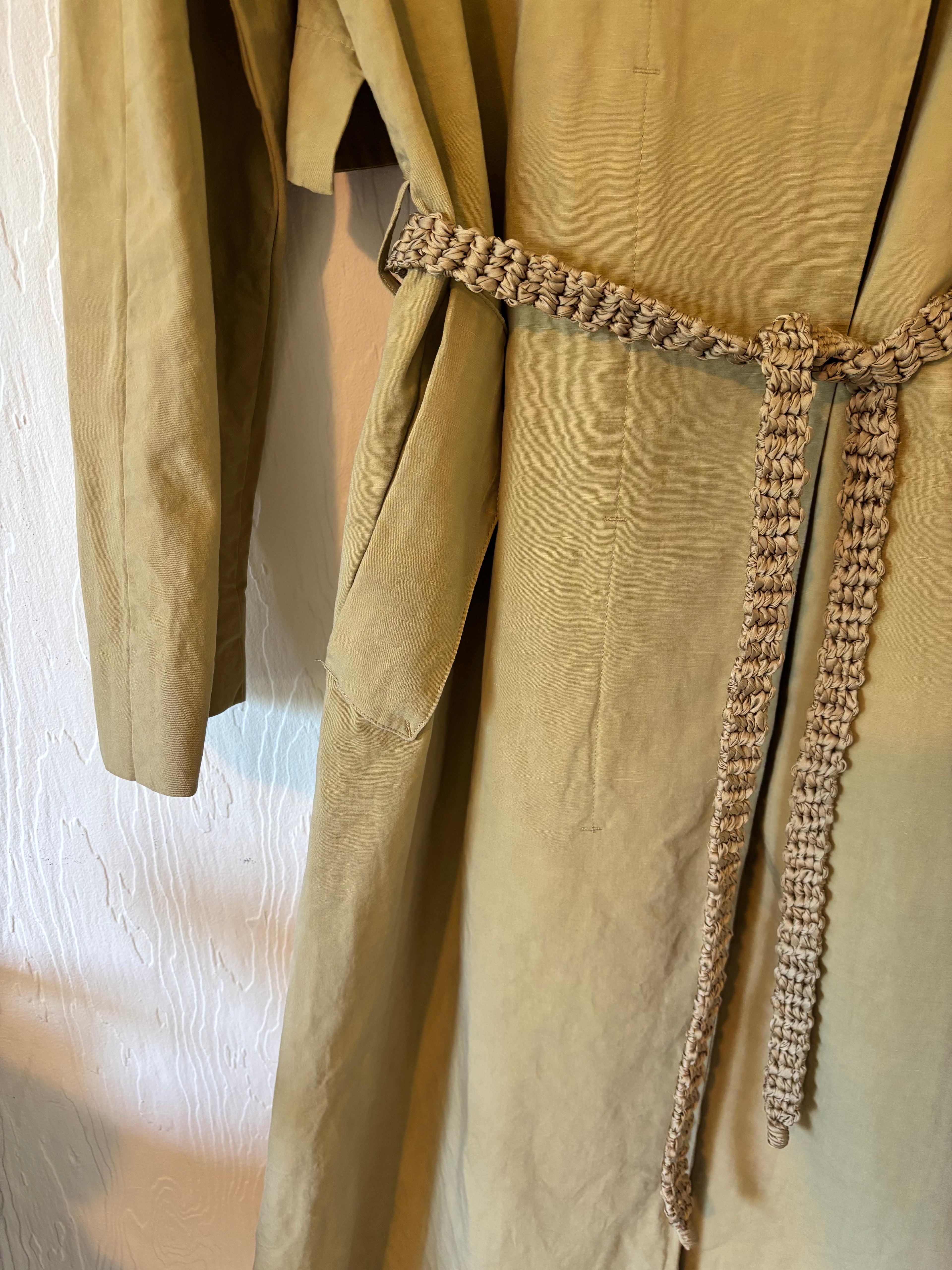 Vince Organic Cotton Khaki Tan Trench Coat Jacket