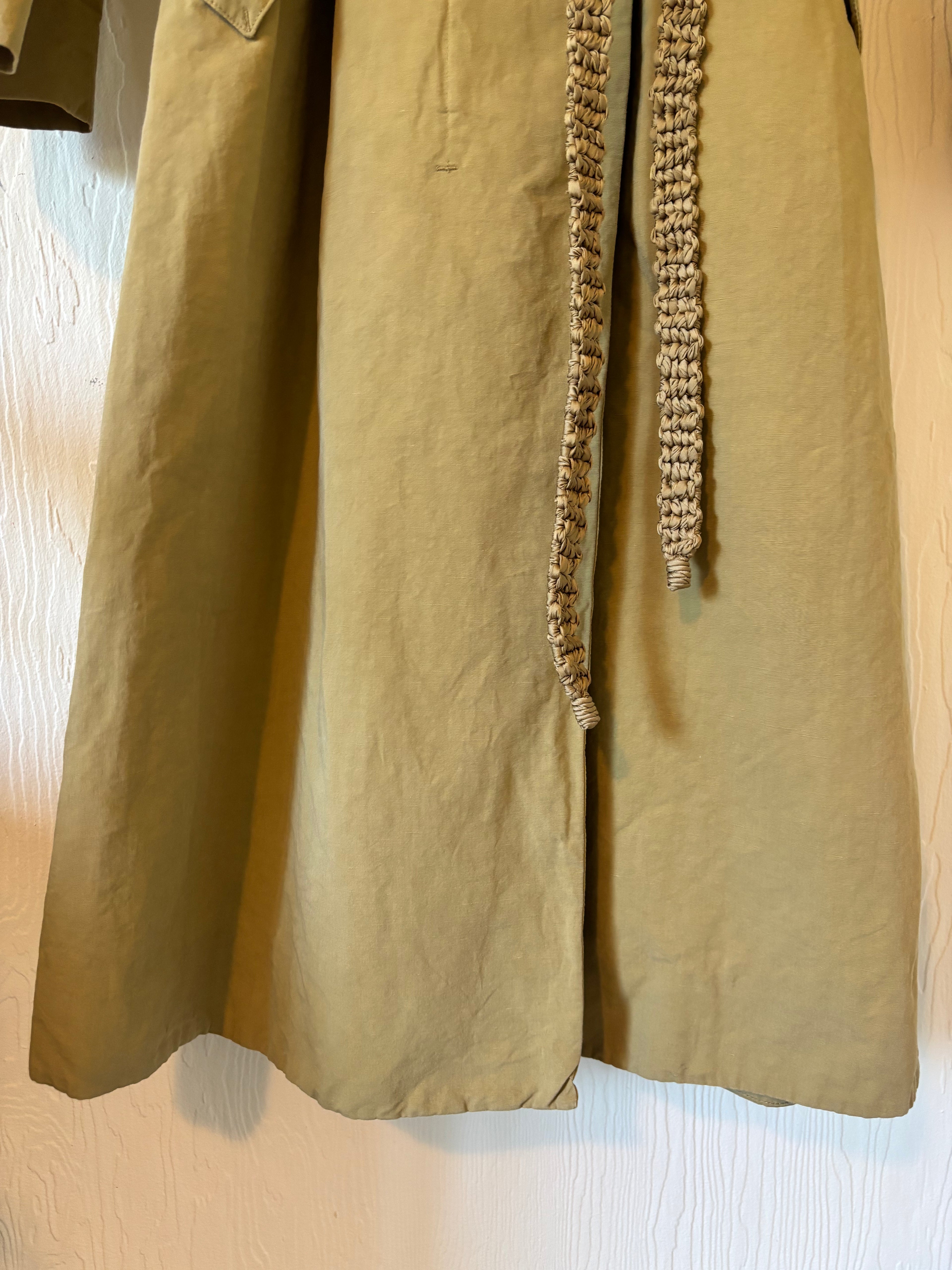 Vince Organic Cotton Khaki Tan Trench Coat Jacket