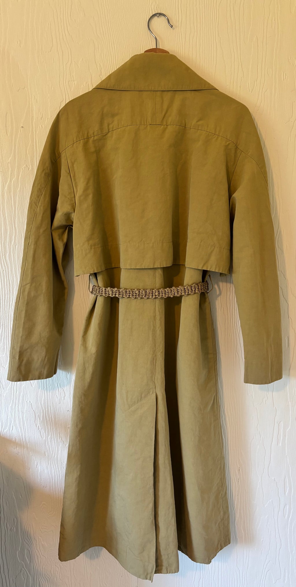Vince Organic Cotton Khaki Tan Trench Coat Jacket