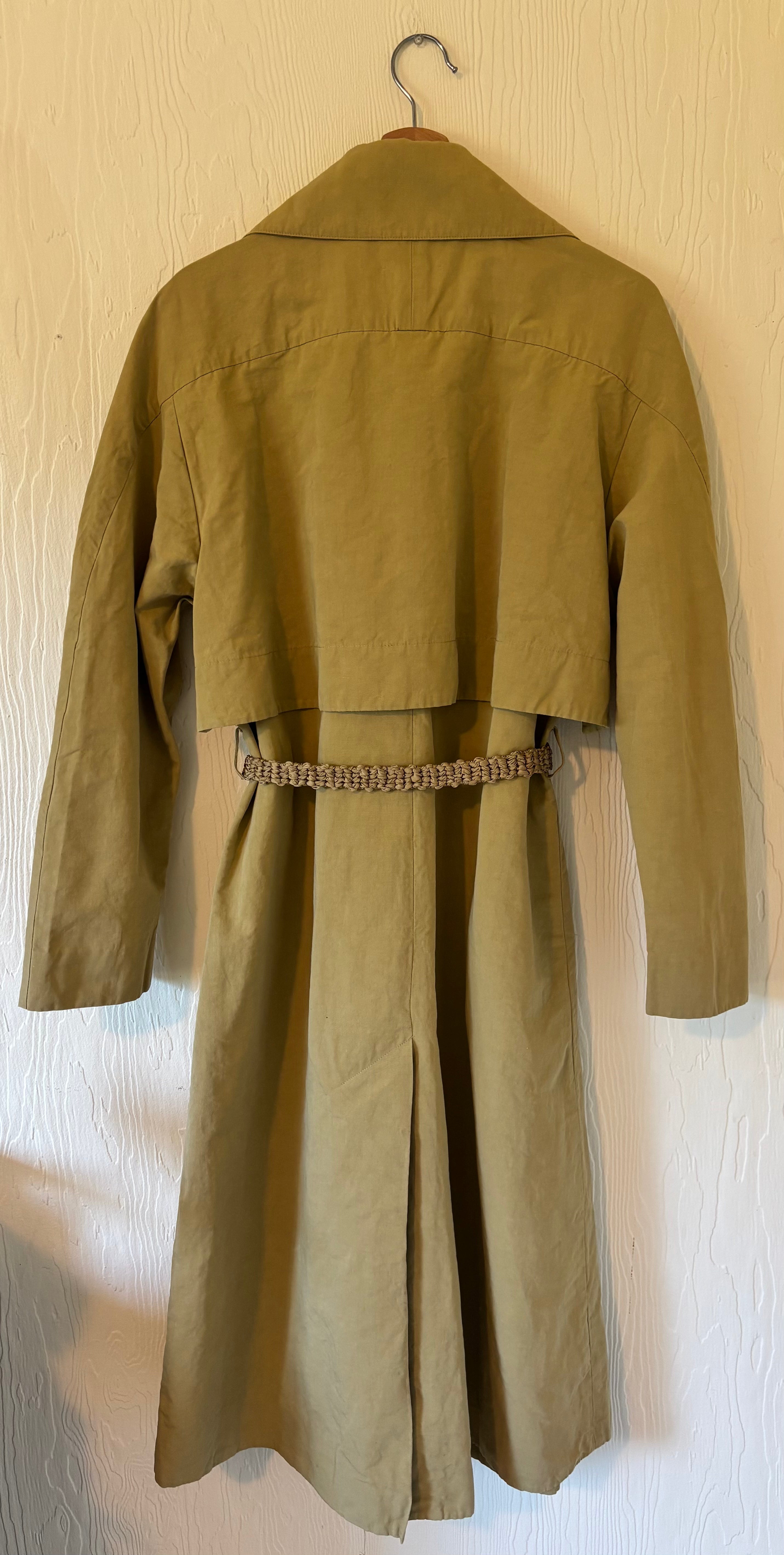 Vince Organic Cotton Khaki Tan Trench Coat Jacket