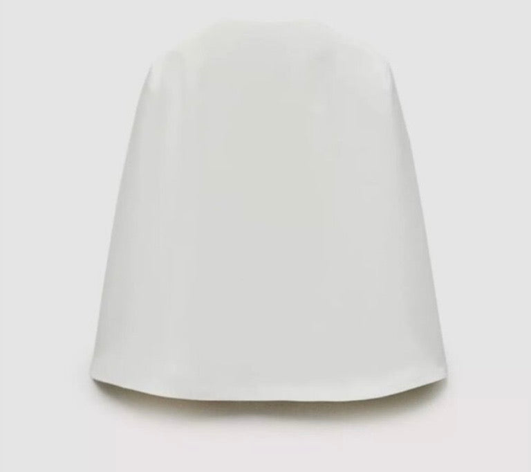 Zara ZW Collection White Cape Blazer Sleeveless Vest Bridal Minimalist