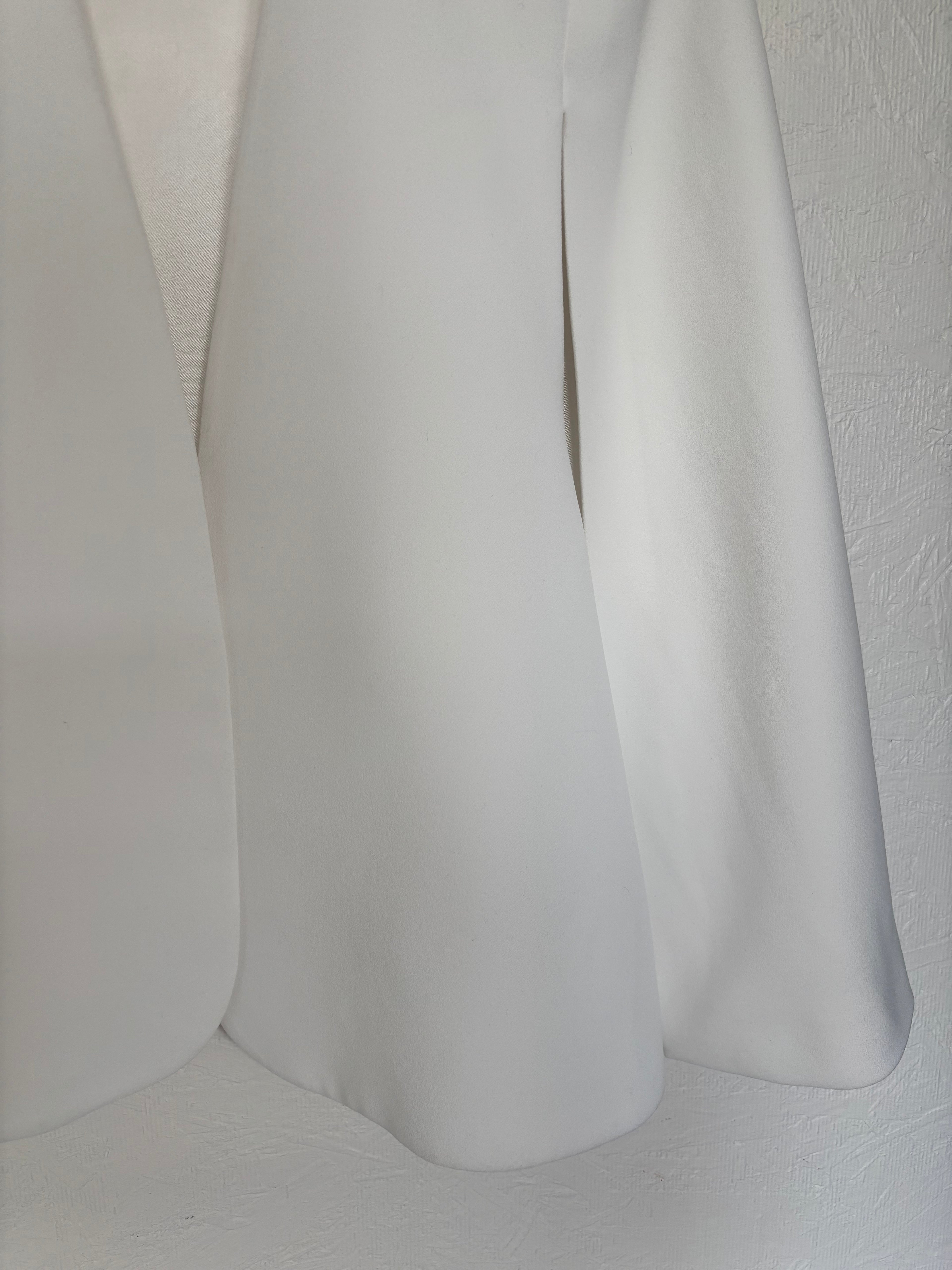 Zara ZW Collection White Cape Blazer Sleeveless Vest Bridal Minimalist