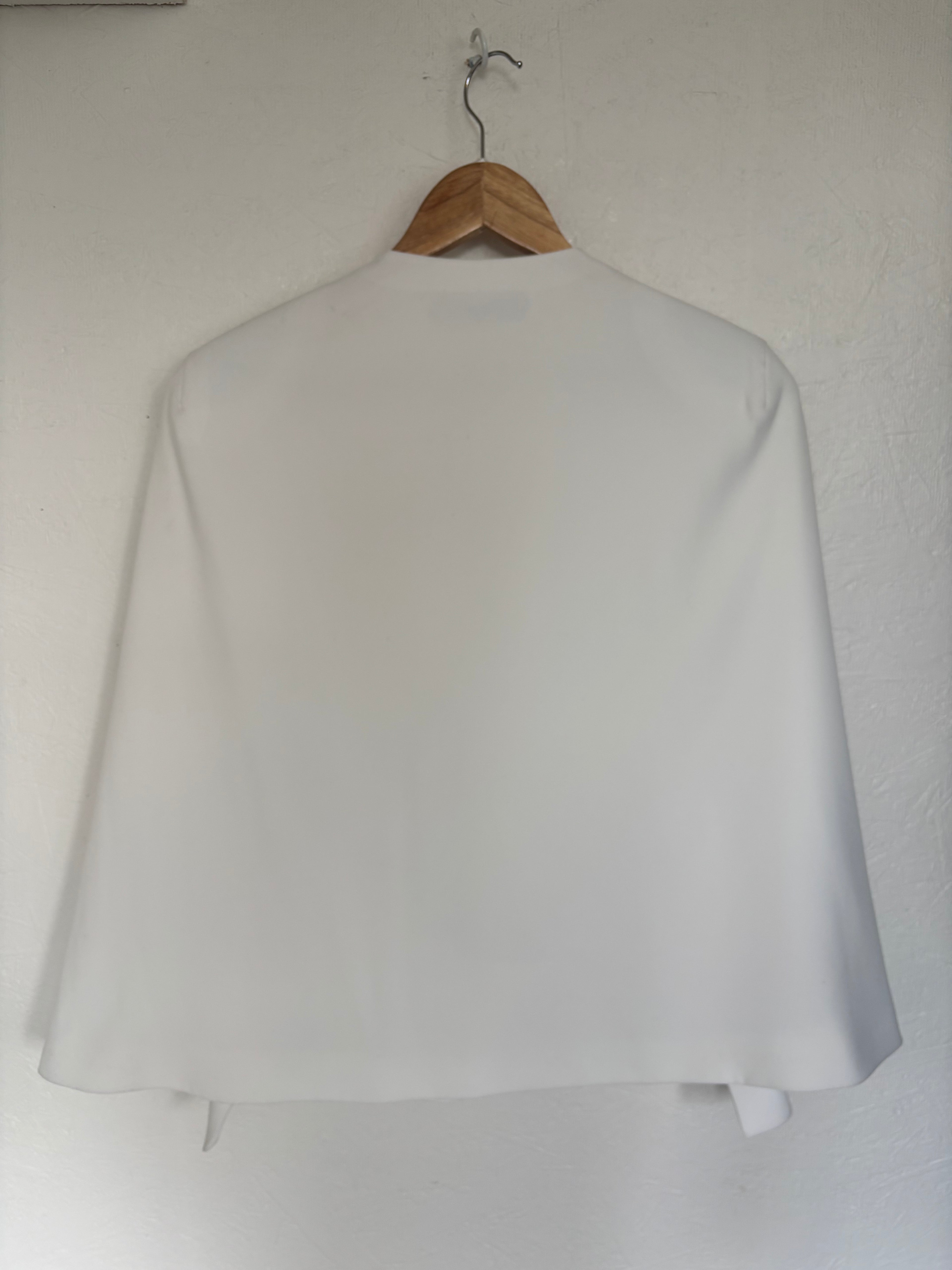 Zara ZW Collection White Cape Blazer Sleeveless Vest Bridal Minimalist