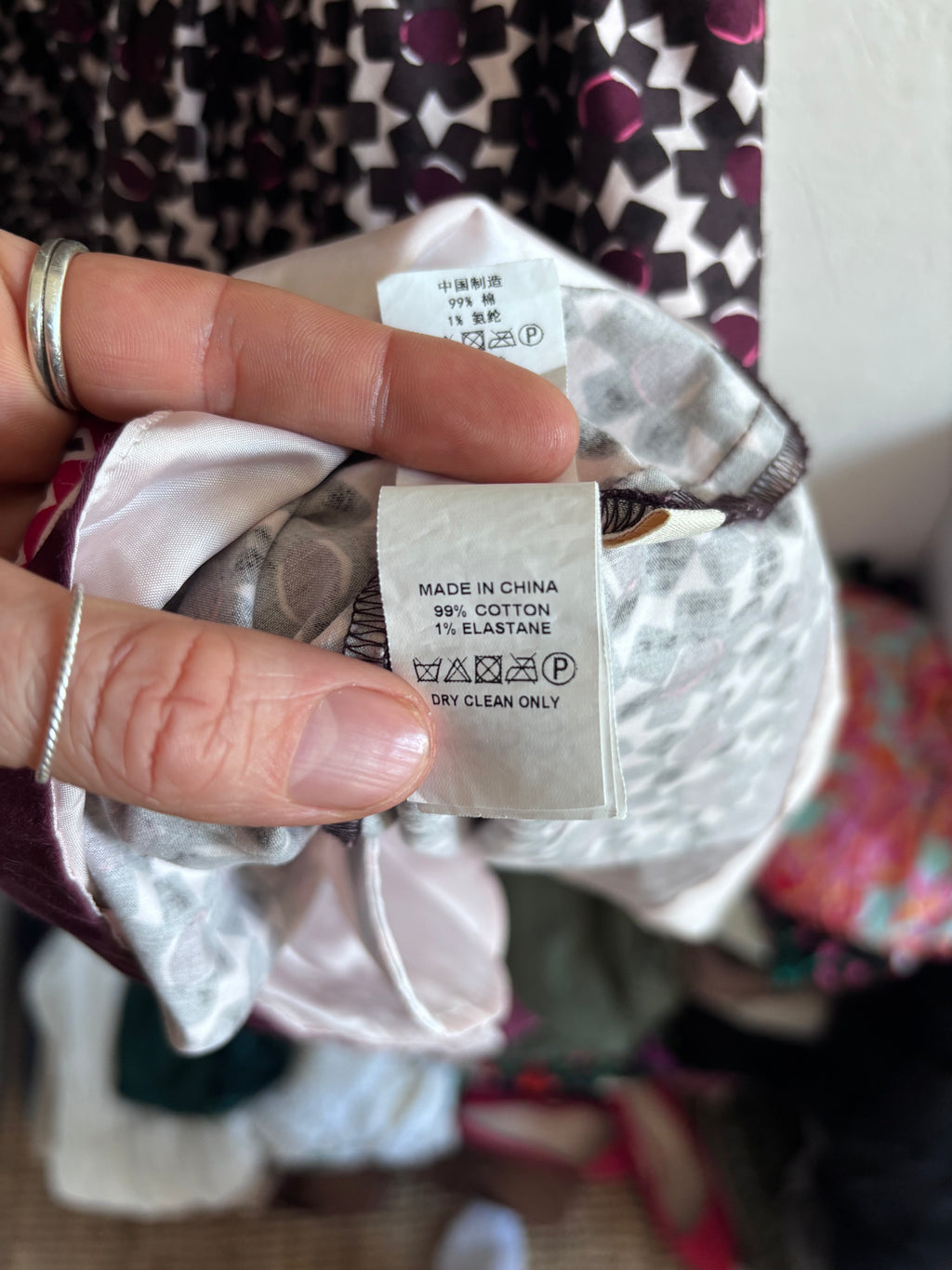 Kate Spade Geometric Floral Print Purple Button Up Collared Short Sleeve Dainty Mini Tea Dress