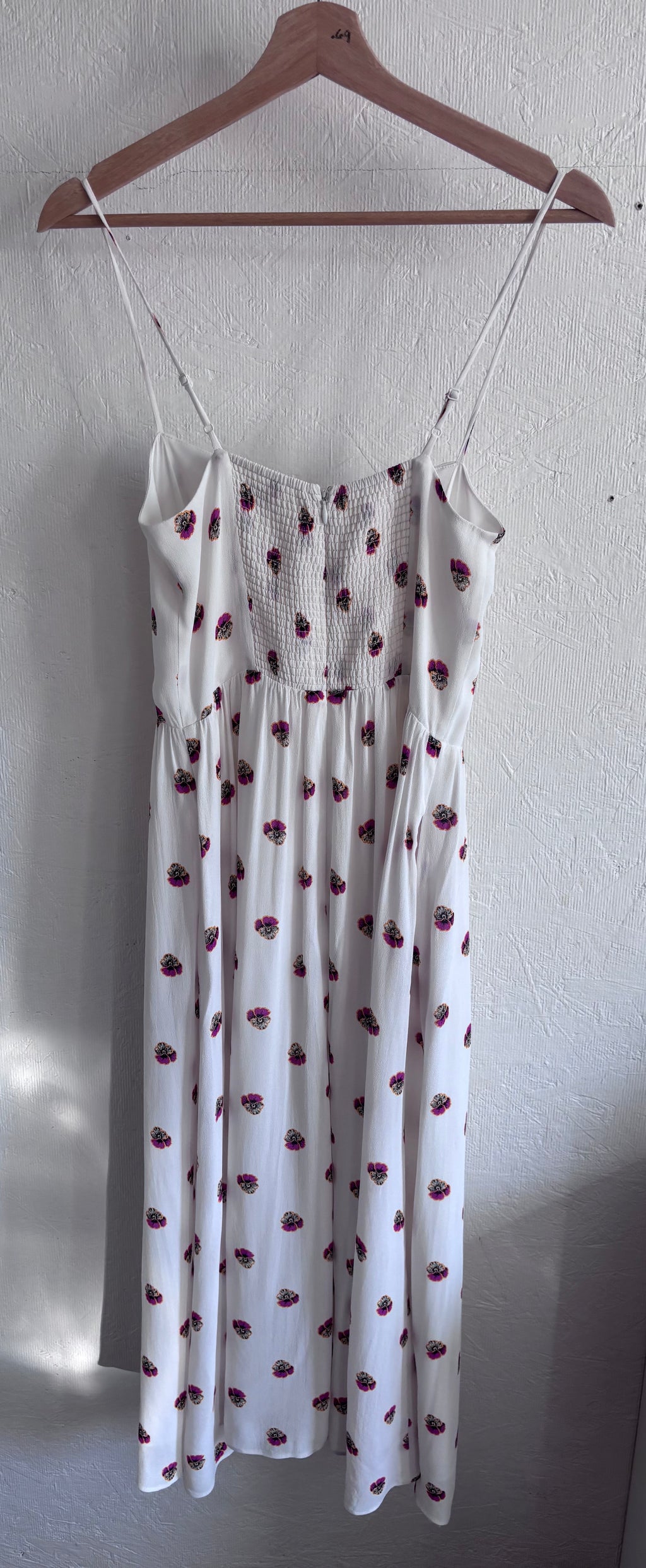 Babaton Aritzia Noel White Floral Print Spaghetti Strap Midi Dress