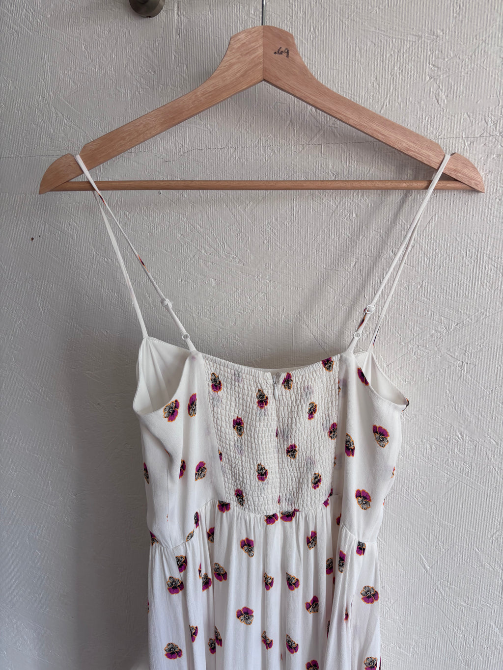 Babaton Aritzia Noel White Floral Print Spaghetti Strap Midi Dress