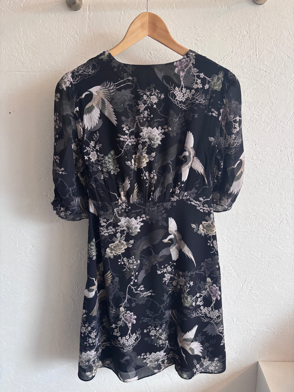 NWT All Saints Kota Amare Eco Viscose Bird Print Button Down Mini Dress