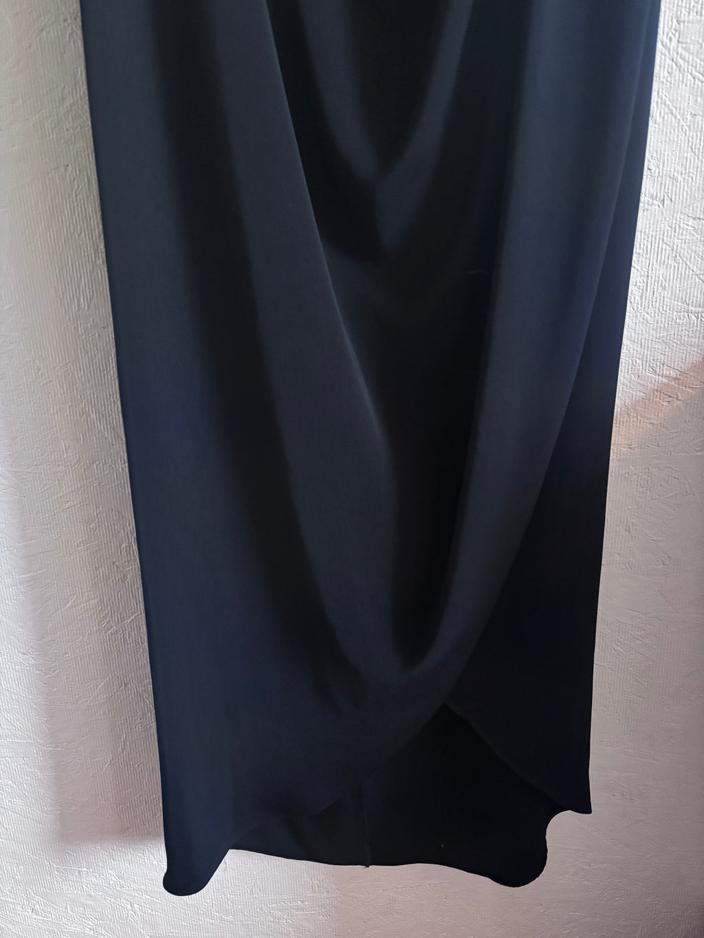 Shona Joy Dark Navy Blue U Bustier Wired Draped Strapless Midi Dress