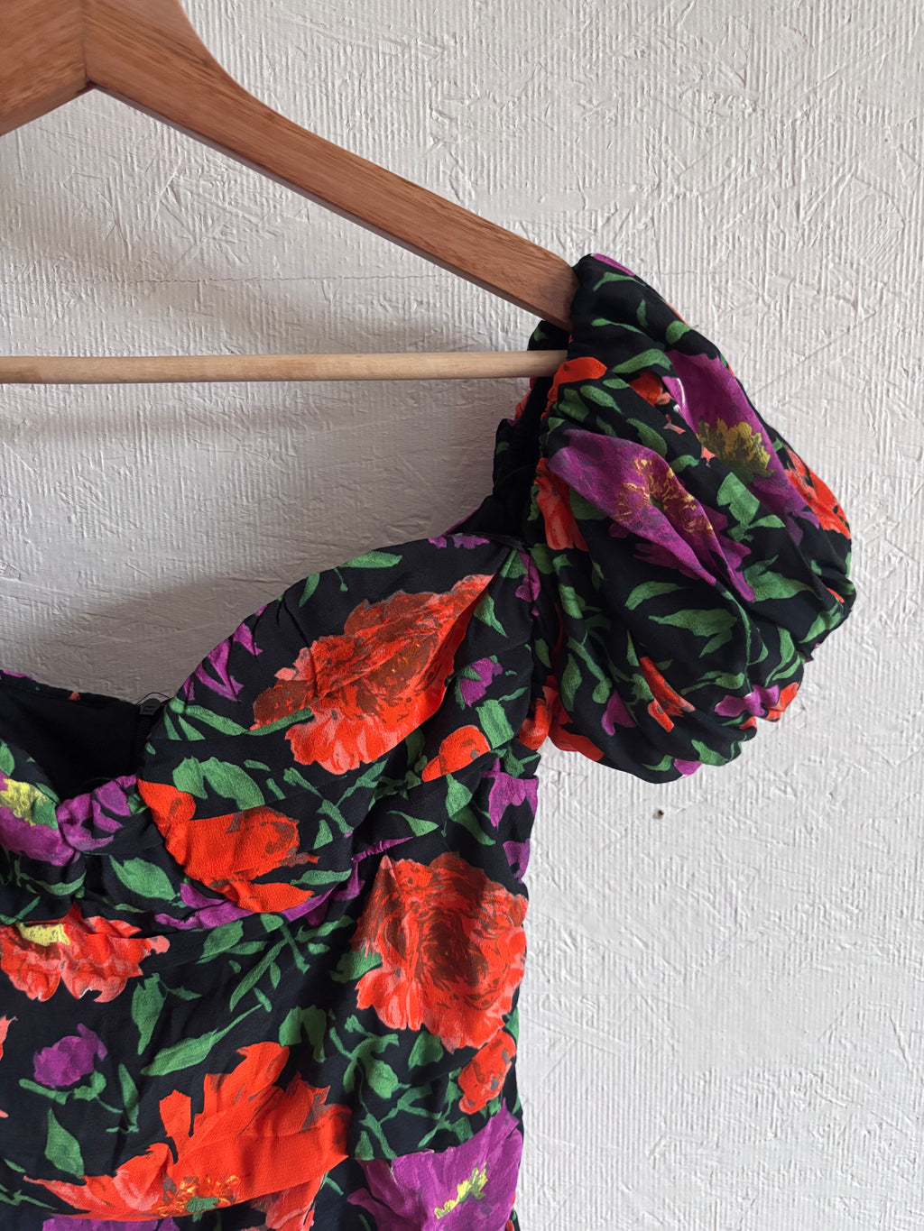 NWT Zara Bloggers Fave Ruched Bardot Off Shoulder Puff Sleeve 80’s Inspired Mini Dress&nbsp;