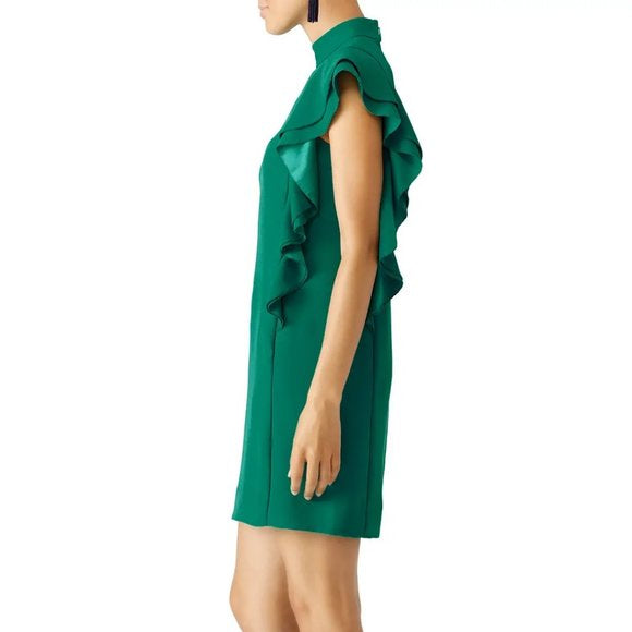 Kate Spade Teal Turquoise Flutter Sleeveless Ruffle Mini Dress