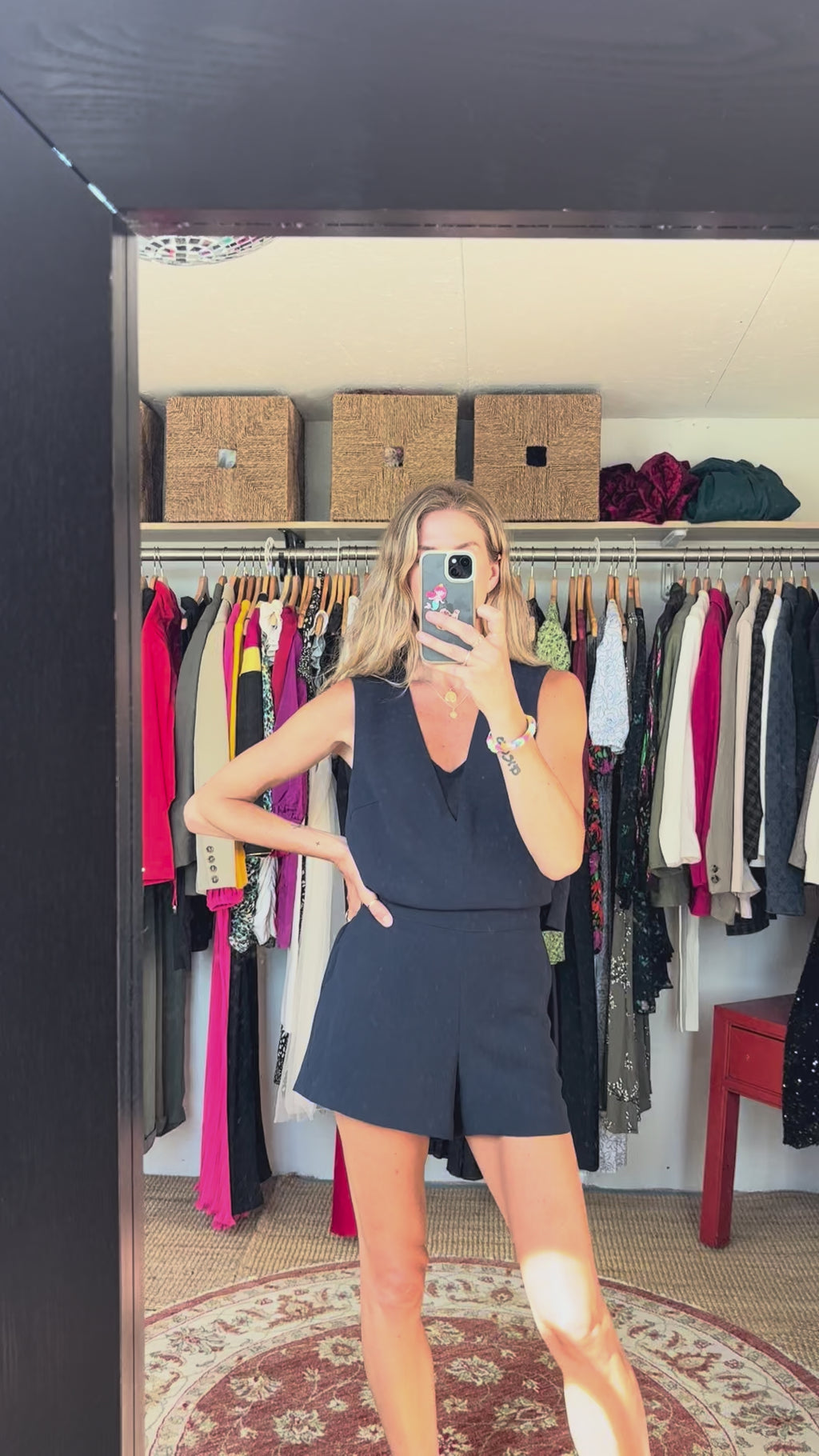 Club Monaco Navy Blue Crepe V Neck Sleeveless Romper Playsuit
