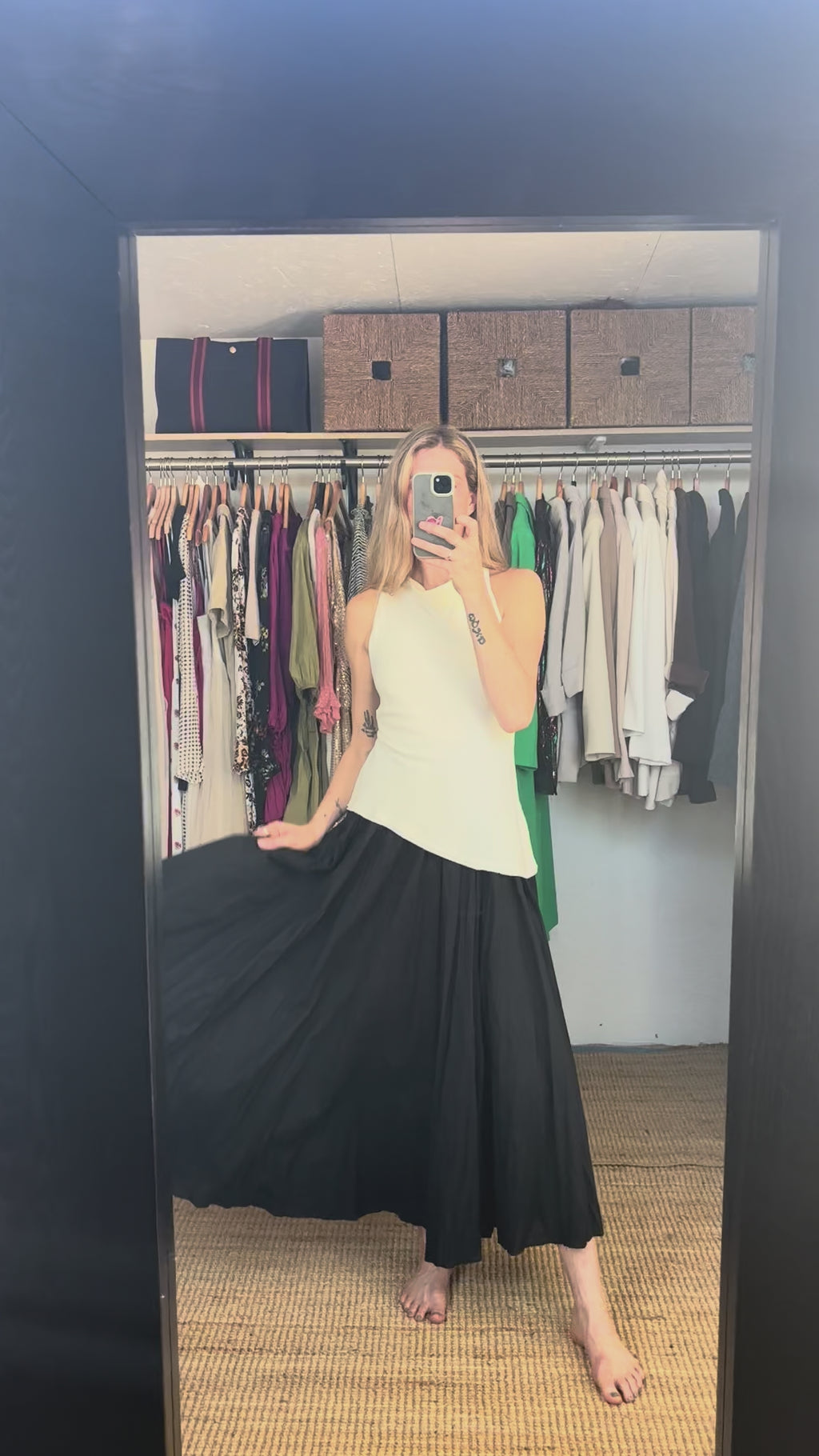 NWOT ZW Collection Zara Combination Halter Black White Sleeveless Maxi Dress