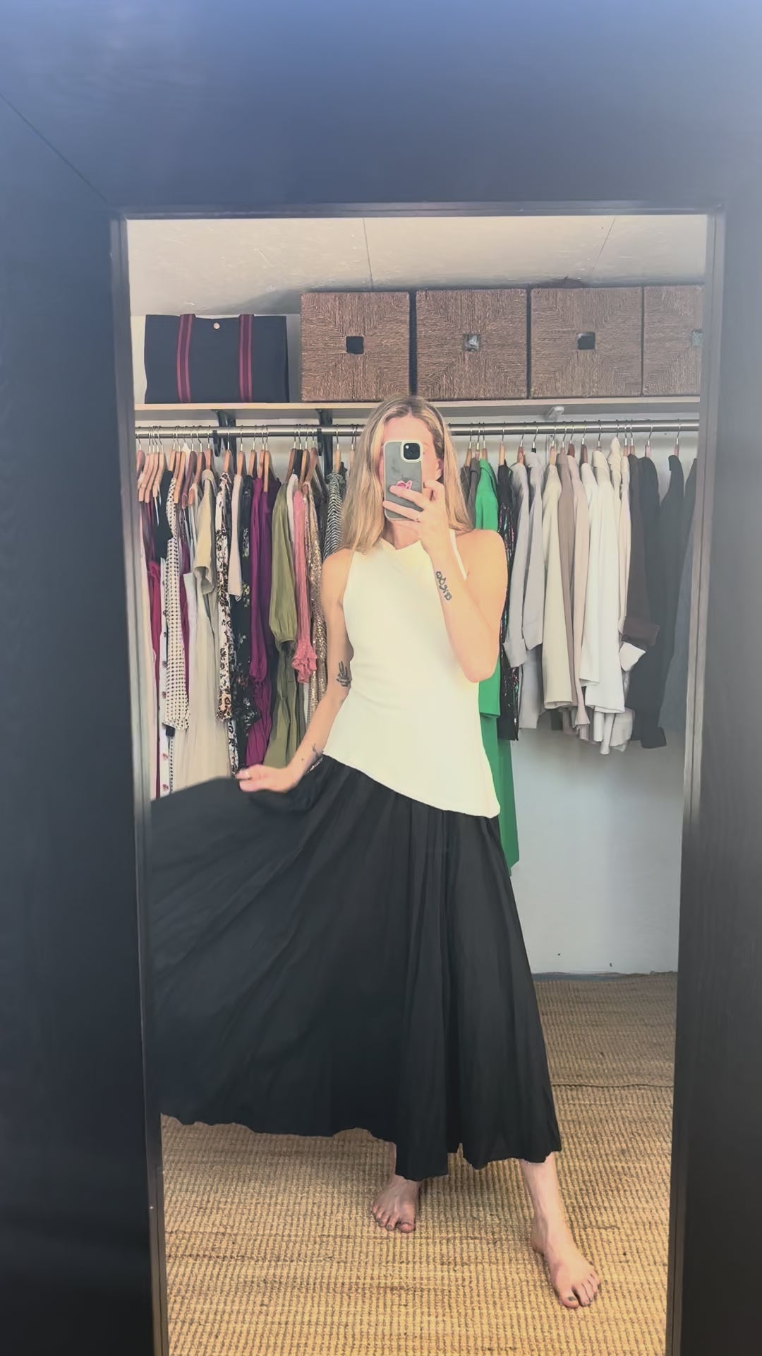 NWOT ZW Collection Zara Combination Halter Black White Sleeveless Maxi Dress