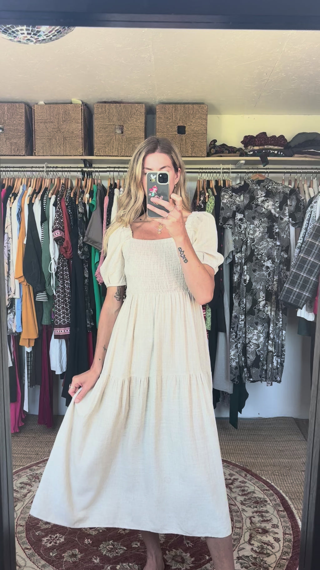 NWT Oak + Fort Cream Ecru Oatmeal Linen Blend Maxi Midi Dress