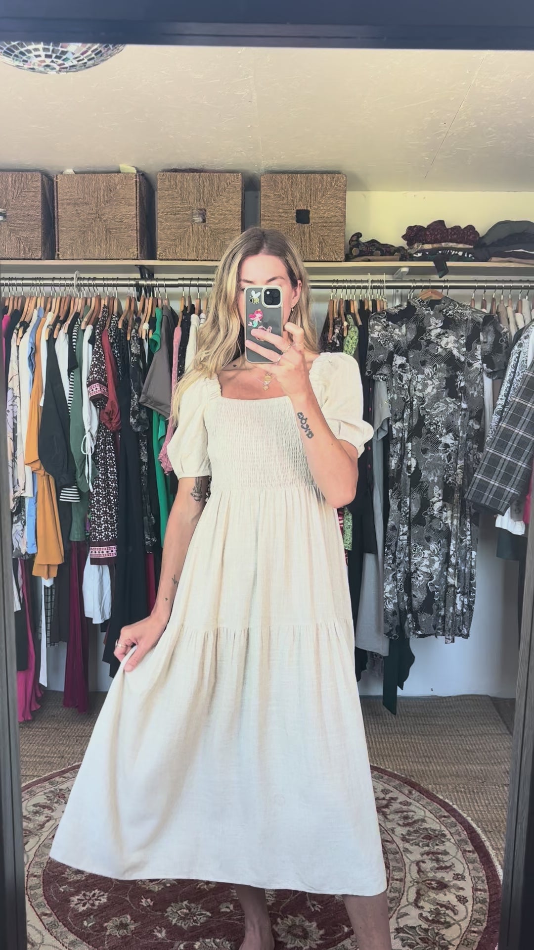 NWT Oak + Fort Cream Ecru Oatmeal Linen Blend Maxi Midi Dress