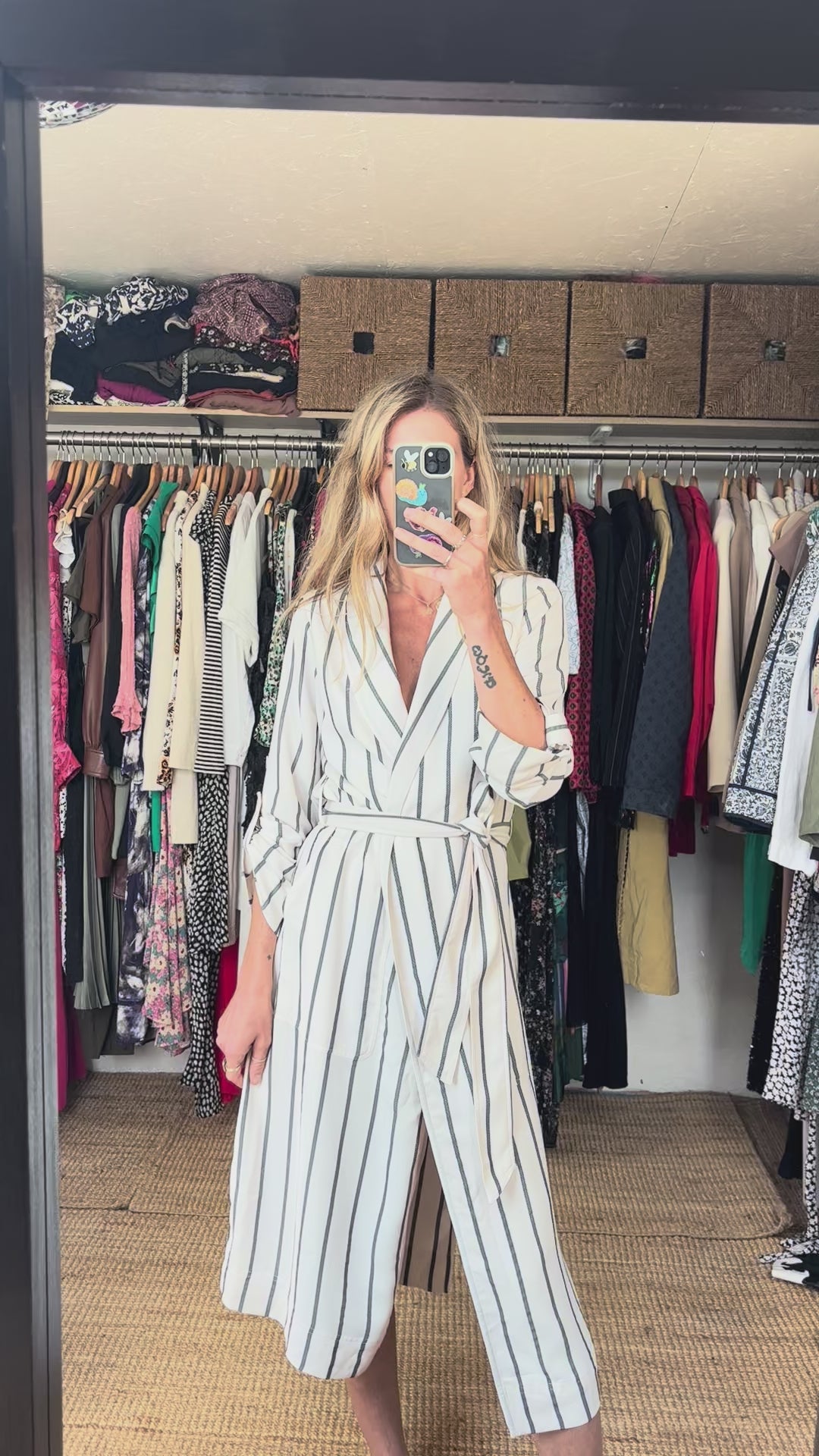 Babaton Aritzia Pinstripe Stripe Khalo Robe Belted Jacket